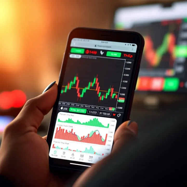 Mobile phone displaying forex trading charts and indicators suitable for Nigerian traders