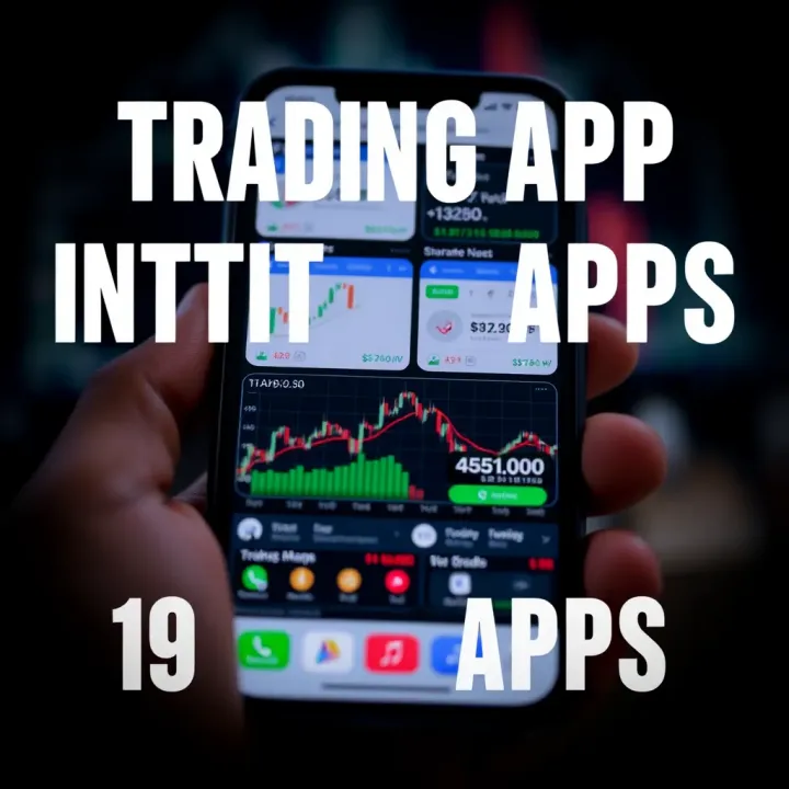 Mobile phone displaying various trading app interfaces with charts and financial data relevant to Nigerian investors