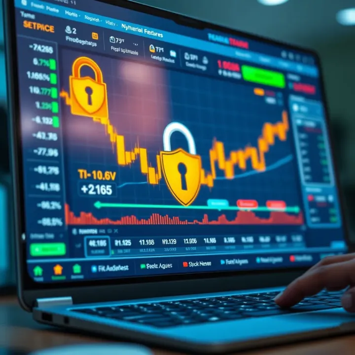 Secure online trading interface highlighting regulatory compliance and safety features