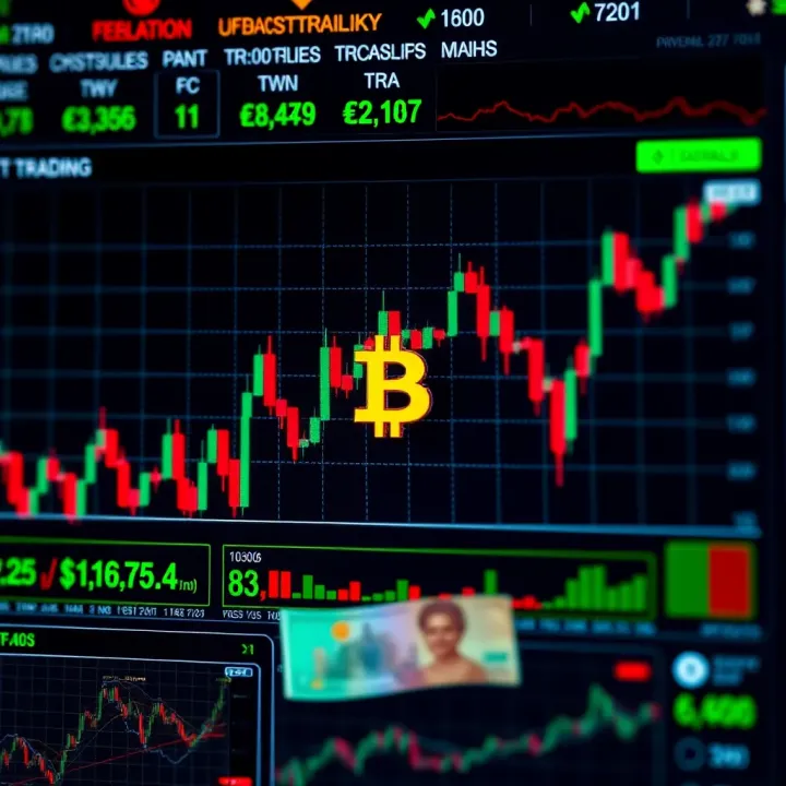 Chart displaying cryptocurrency market trends with Nigerian currency and regulatory symbols