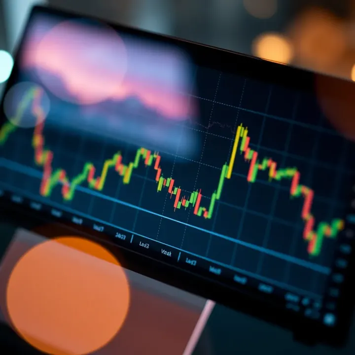 Graph illustrating forex market trends with upward and downward movements