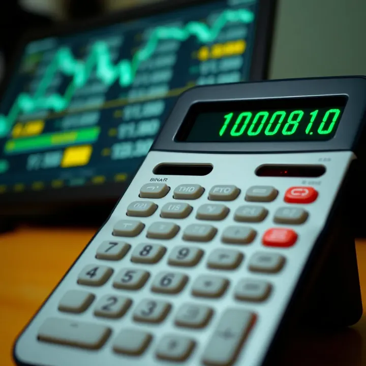 Diagram showing the basic operation of a binary calculator displaying binary digits