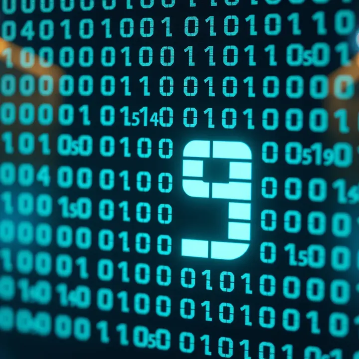 Visual representation of the binary number system using digital squares