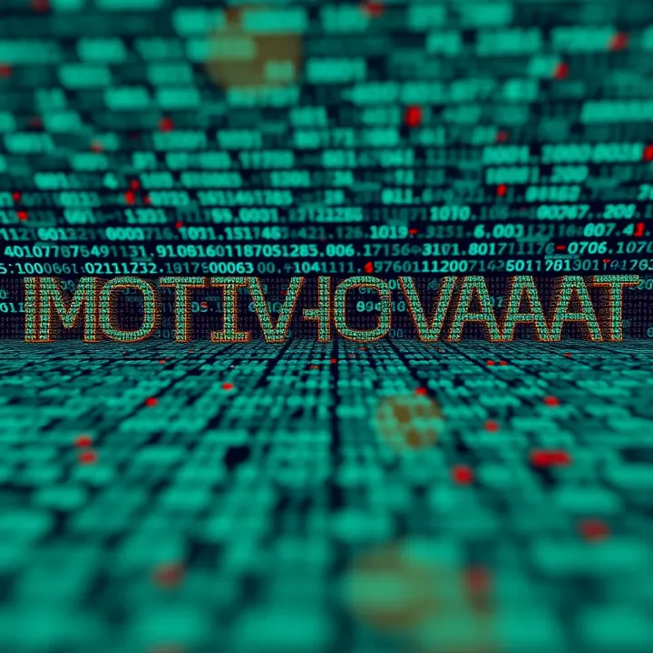 Abstract digital code forming a motivational message in binary style