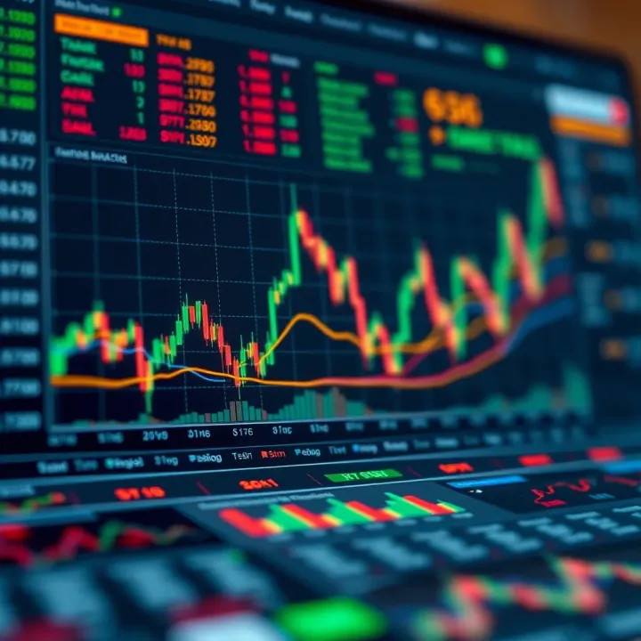 Graph showing forex market trends with key trading tools and indicators