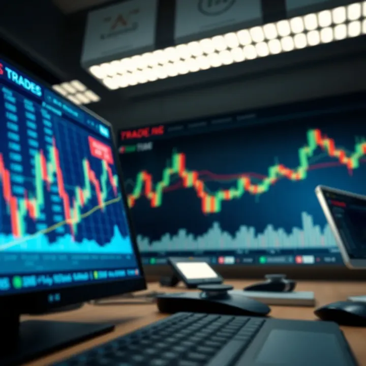 Graph showing currency exchange rates fluctuating on a digital trading platform