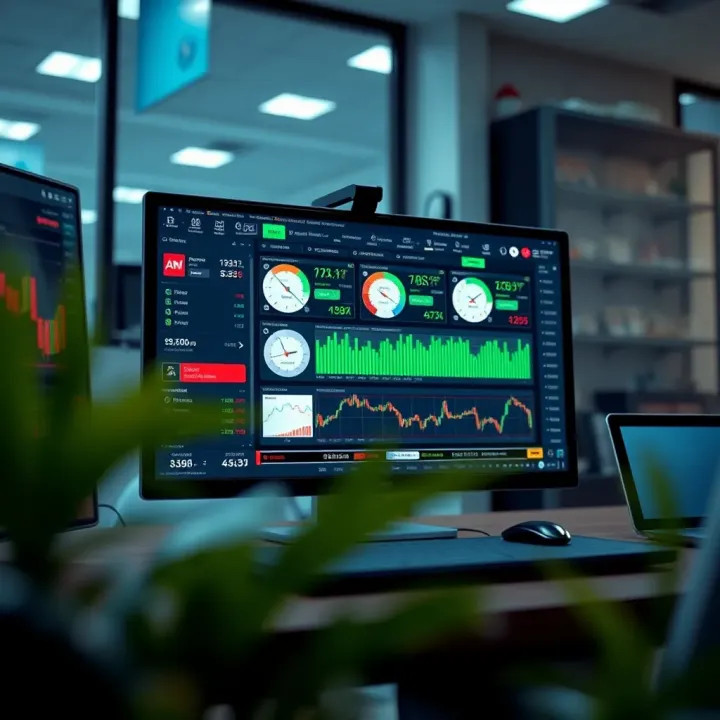 Digital interface showing popular forex trading platforms and essential tools on screen