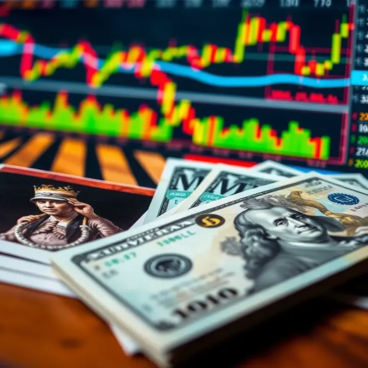 Illustration of forex market charts and Nigerian currency notes with educational materials