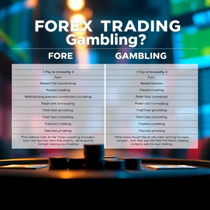 Comparison chart illustrating key differences between forex trading and gambling