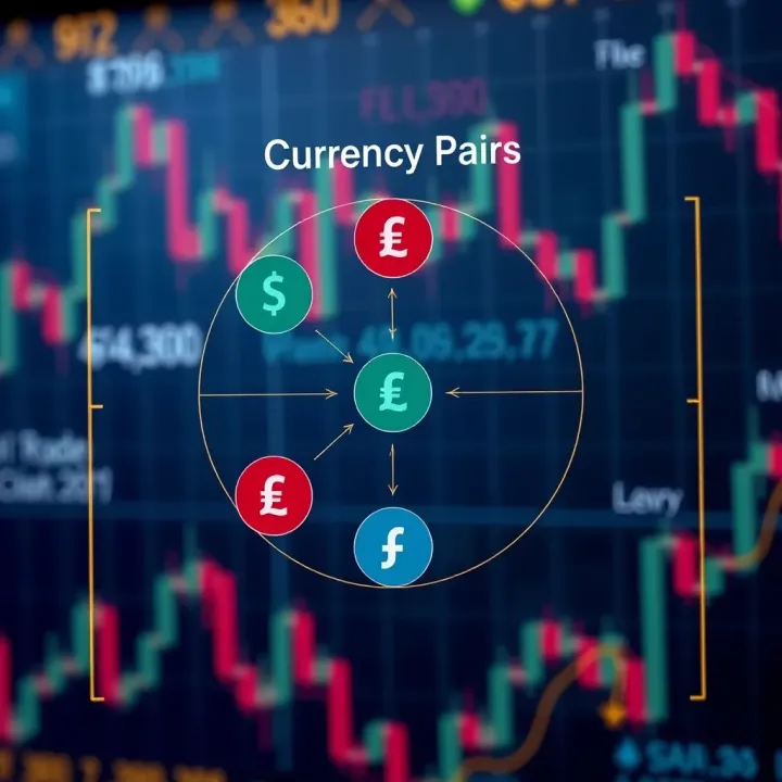 Diagram illustrating the relationship between major currency pairs in forex trading