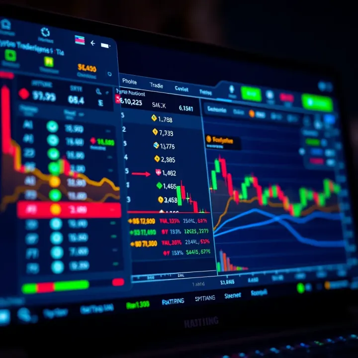 Secure crypto trading platform interface displaying cryptocurrency options and transaction data