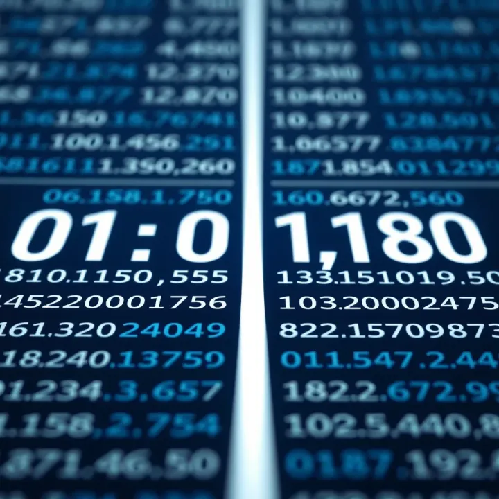 Visual comparison of decimal and binary numbers with corresponding place values