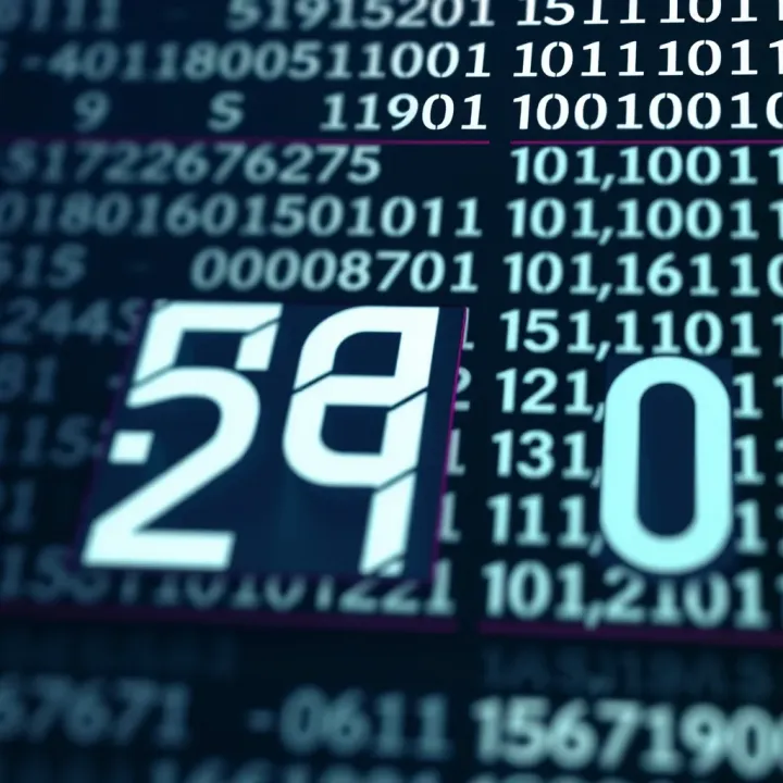 Illustration showing decimal to binary conversion with example numbers and binary digits