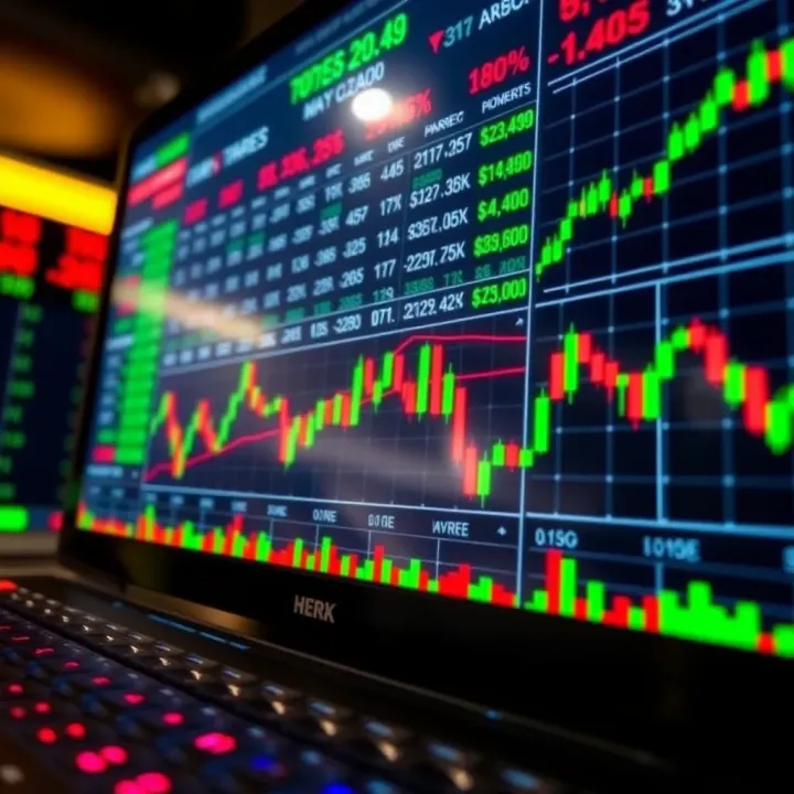 Forex trading platform interface displaying currency pairs and real-time market charts