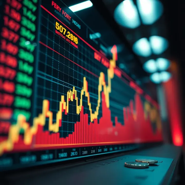 Graph showing upward trend in currency exchange rates