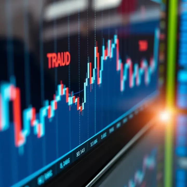 Chart showing upward and downward trends for binary options trading