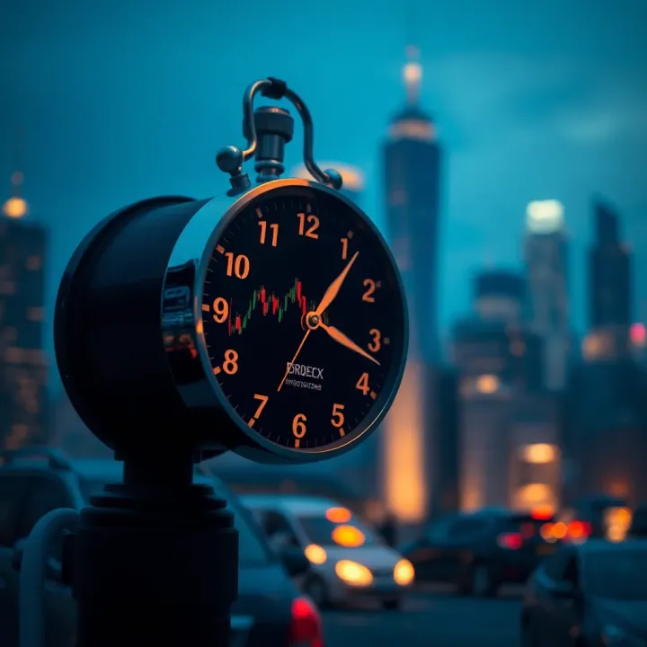 Illustration of flexible trading hours on a global forex market clock