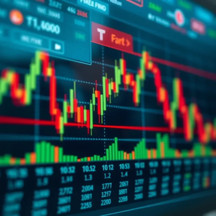 Forex trading chart displaying currency pair trends with analytical indicators