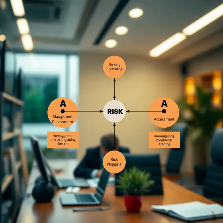 Diagram showing risk assessment and mitigation strategies in a business environment