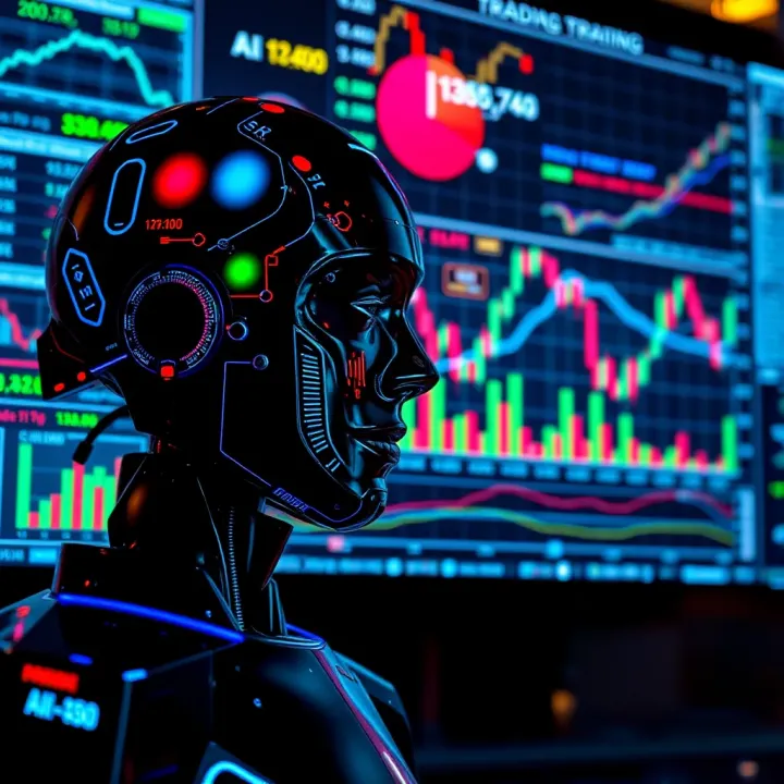 Graphical representation of AI-driven forex trading strategy with charts and data analytics