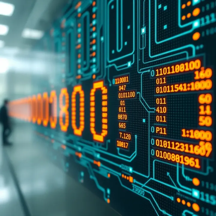 Visualization of binary digits representing data in a digital circuit