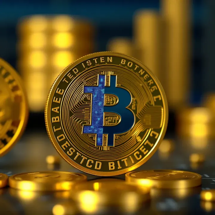 Digital representation of binary coin with dual-state system concept
