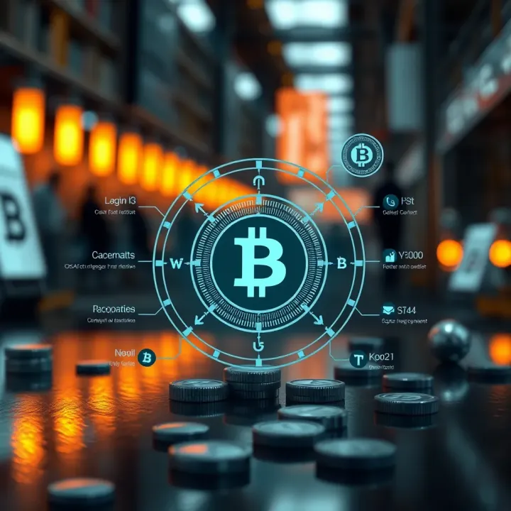 Diagram illustrating the technological framework and applications of binary coins
