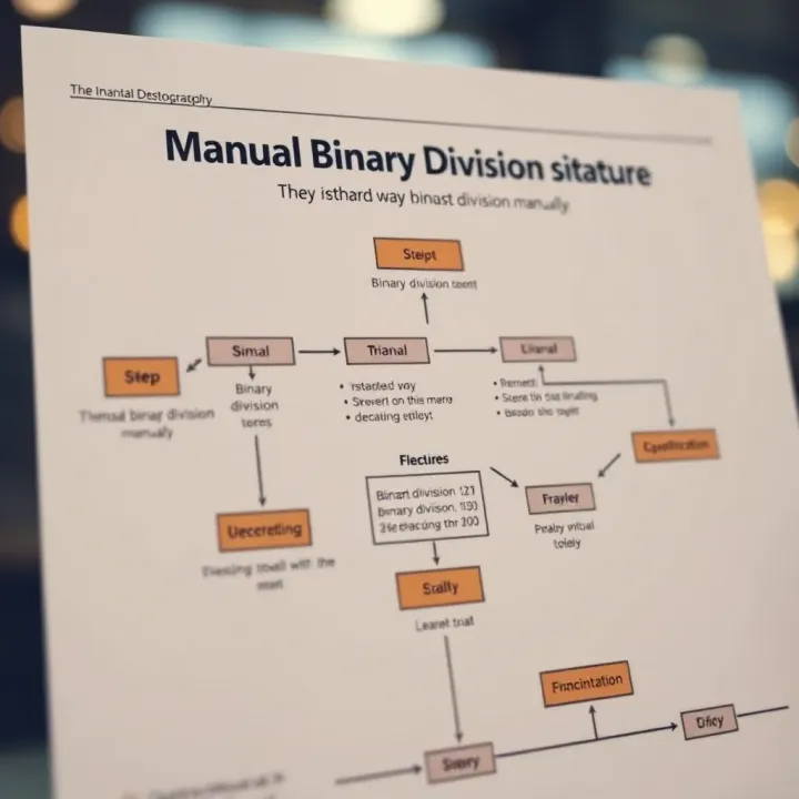 Flowchart showing steps involved in performing binary division manually
