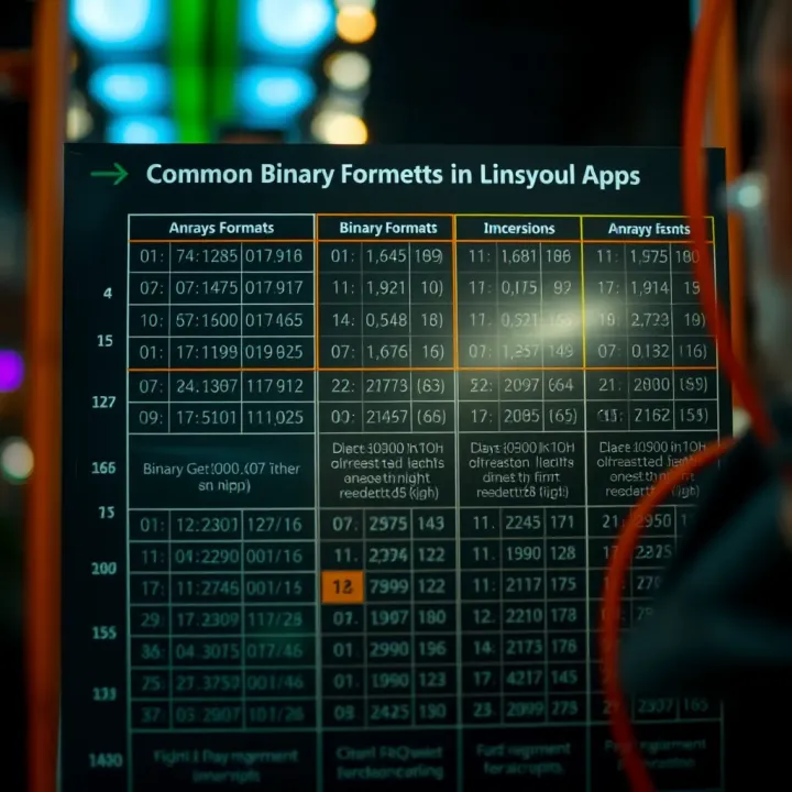 Comparison chart of common binary formats and their characteristics