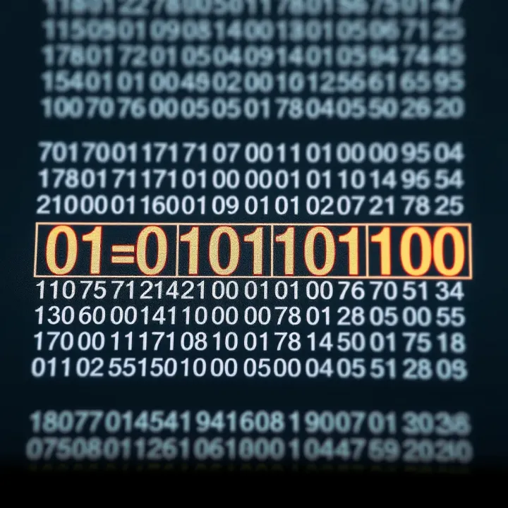 Diagram illustrating multiplication of binary numbers with highlighted bit positions and carry-over values