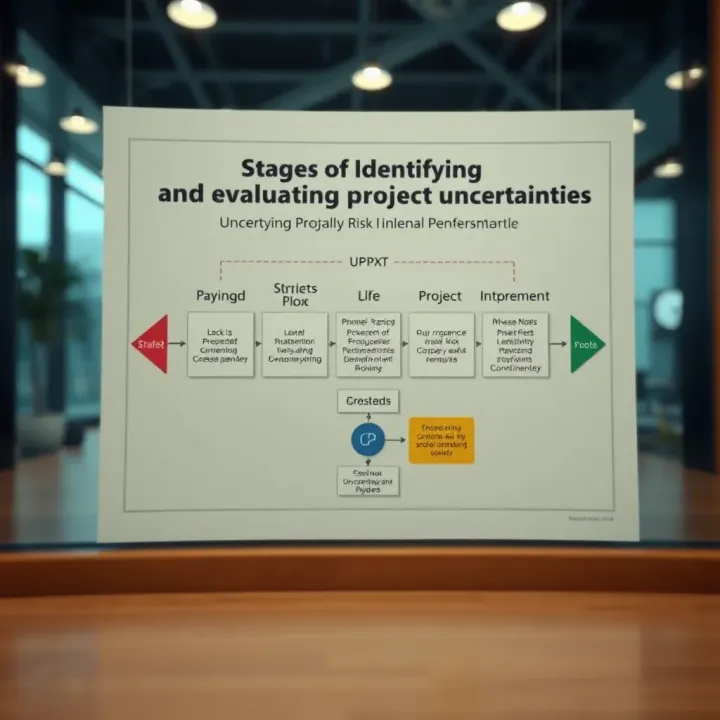 Flowchart illustrating stages of identifying and evaluating project uncertainties