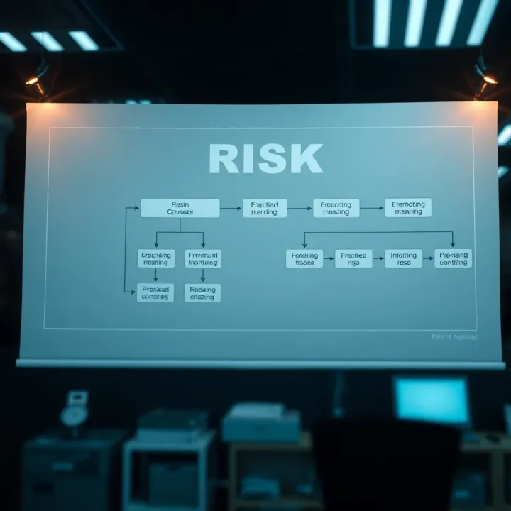Flowchart illustrating monitoring and controlling measures in organizational risk management
